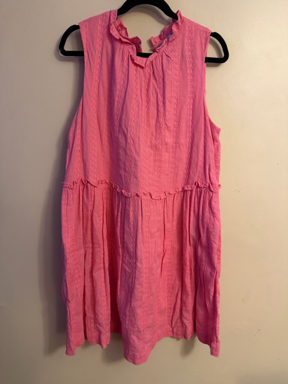 Draper James Pink RSVP Textured Ruffle Top